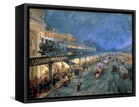 The Bowery at Night, 1895-William Louis Junior Sonntag-Framed Stretched Canvas