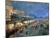 The Bowery at Night, 1895-William Louis Junior Sonntag-Mounted Giclee Print
