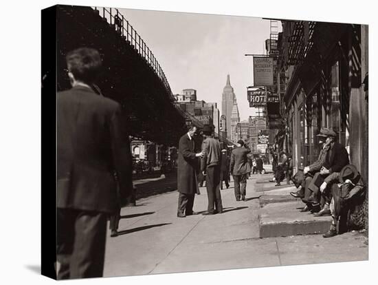 The Bowery, Noted as a Home for New York's Alcoholics, Prostitutes and the Homeless 1940s-null-Stretched Canvas