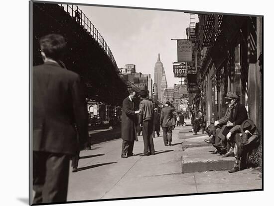 The Bowery, Noted as a Home for New York's Alcoholics, Prostitutes and the Homeless 1940s-null-Mounted Premium Photographic Print