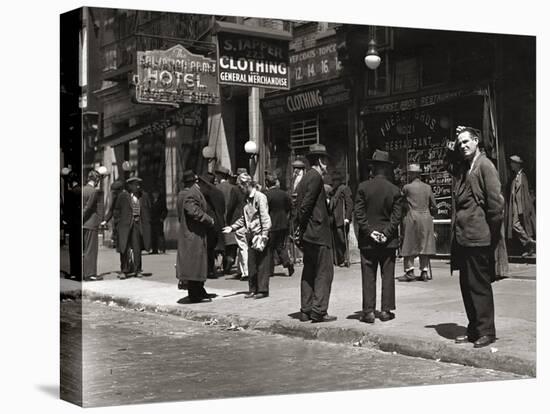 The Bowery, Noted as a Home for New York's Alcoholics, Prostitutes and the Homeless 1940s-null-Stretched Canvas