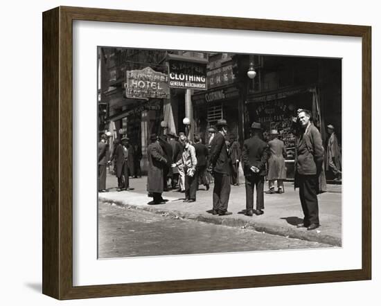 The Bowery, Noted as a Home for New York's Alcoholics, Prostitutes and the Homeless 1940s-null-Framed Premium Photographic Print