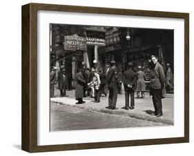 The Bowery, Noted as a Home for New York's Alcoholics, Prostitutes and the Homeless 1940s-null-Framed Premium Photographic Print