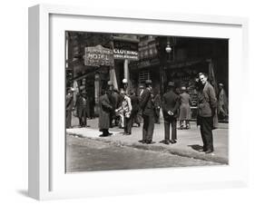 The Bowery, Noted as a Home for New York's Alcoholics, Prostitutes and the Homeless 1940s-null-Framed Premium Photographic Print