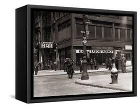 The Bowery, Noted as a Home for New York's Alcoholics, Prostitutes and the Homeless 1940s-null-Framed Stretched Canvas