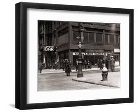 The Bowery, Noted as a Home for New York's Alcoholics, Prostitutes and the Homeless 1940s-null-Framed Photographic Print