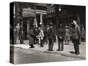 The Bowery, Noted as a Home for New York's Alcoholics, Prostitutes and the Homeless 1940s-null-Stretched Canvas