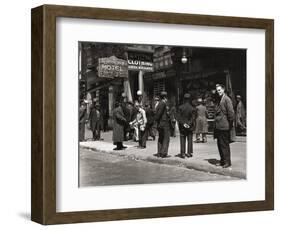 The Bowery, Noted as a Home for New York's Alcoholics, Prostitutes and the Homeless 1940s-null-Framed Photographic Print