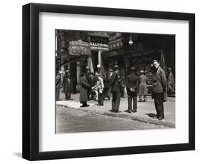 The Bowery, Noted as a Home for New York's Alcoholics, Prostitutes and the Homeless 1940s-null-Framed Photographic Print