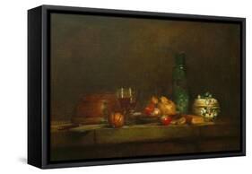 The Bowl with Olives-Jean-Baptiste Simeon Chardin-Framed Stretched Canvas