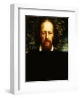 The "Bowman" Portrait of Alfred, Lord Tennyson, as Poet Laureate, 1864-George Frederick Watts-Framed Giclee Print