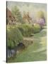 The Box Hedge, Warborough, Oxon-Charles Edwin Flower-Stretched Canvas