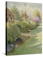 The Box Hedge, Warborough, Oxon-Charles Edwin Flower-Stretched Canvas