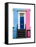 The Boy and Girl Home - Building Facade Colors Blue and Pink - Portobello Road - Notting Hill - UK-Philippe Hugonnard-Framed Stretched Canvas