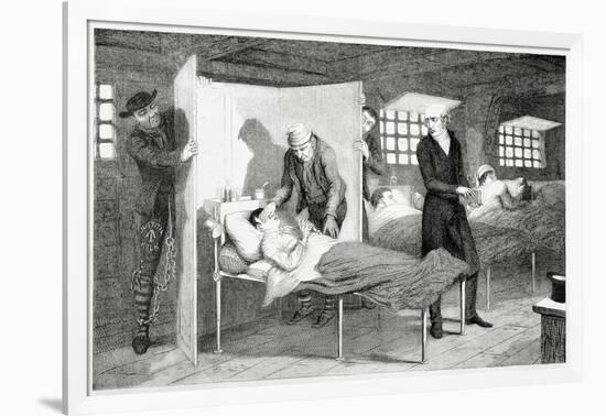 'The Boy Dies on the Transportation Ship', 1848-George Cruikshank-Framed Giclee Print
