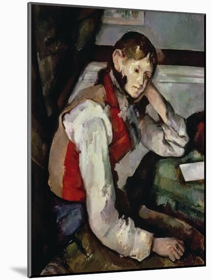 The Boy in the Red Waistcoat-Paul Cézanne-Mounted Premium Giclee Print