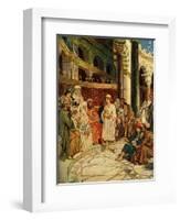 The boy Jesus at the temple - Bible-William Brassey Hole-Framed Giclee Print