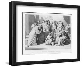 The Boy Jesus Discusses Theology with the Doctors in the Temple of Jerusalem-Friedrich Overbeck-Framed Art Print