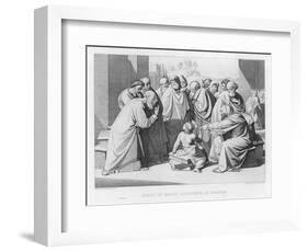 The Boy Jesus Discusses Theology with the Doctors in the Temple of Jerusalem-Friedrich Overbeck-Framed Art Print