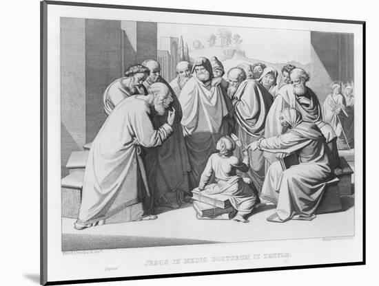 The Boy Jesus Discusses Theology with the Doctors in the Temple of Jerusalem-Friedrich Overbeck-Mounted Art Print