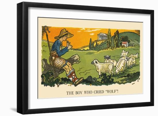 The Boy Who Creid "Wolf"!-Hauman-Framed Art Print