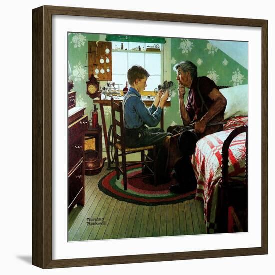 The Boy Who Put the World on Wheels (or The Inventor)-Norman Rockwell-Framed Giclee Print