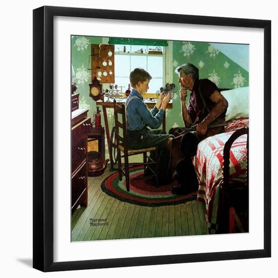 The Boy Who Put the World on Wheels (or The Inventor)-Norman Rockwell-Framed Giclee Print