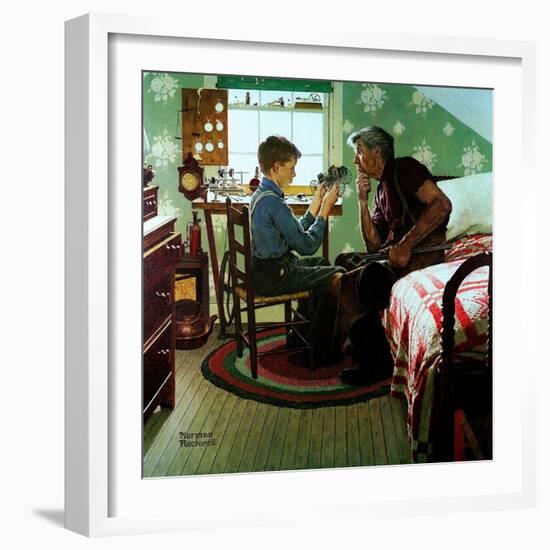 The Boy Who Put the World on Wheels (or The Inventor)-Norman Rockwell-Framed Giclee Print