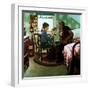 The Boy Who Put the World on Wheels (or The Inventor)-Norman Rockwell-Framed Giclee Print