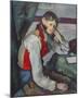 The Boy with Red Vest-Paul Cézanne-Mounted Collectable Print