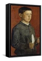 The Boy with the Quill (The Pupil, the Artist's Brother August) 1875-Ferdinand Hodler-Framed Stretched Canvas