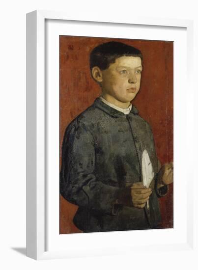 The Boy with the Quill (The Pupil, the Artist's Brother August) 1875-Ferdinand Hodler-Framed Giclee Print