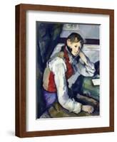 The Boy with the Red Vest-Paul Cézanne-Framed Giclee Print