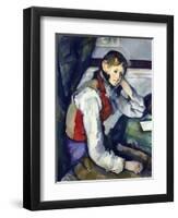 The Boy with the Red Vest-Paul Cézanne-Framed Giclee Print