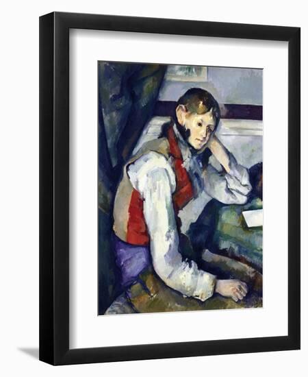 The Boy with the Red Vest-Paul Cézanne-Framed Giclee Print