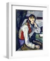 The Boy with the Red Vest-Paul Cézanne-Framed Giclee Print