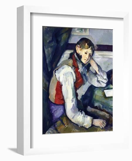 The Boy with the Red Vest-Paul Cézanne-Framed Giclee Print