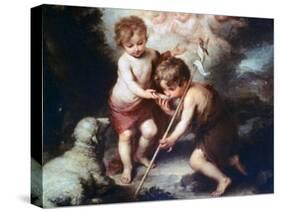 The Boys with the Shell, C1670-Bartolom? Esteban Murillo-Stretched Canvas