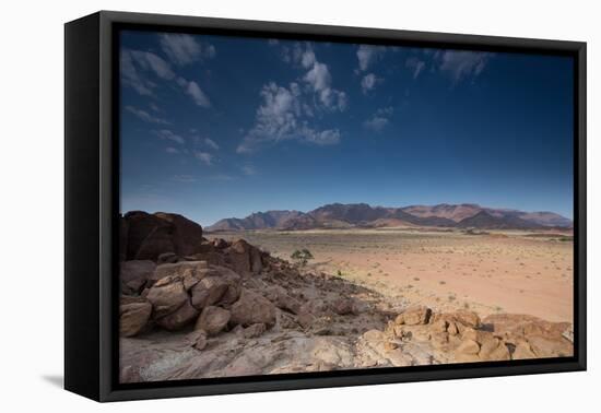 The Brandberg Mountain Range at Sunrise-Alex Saberi-Framed Stretched Canvas