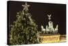 The Brandenburg Gate and Christmas Tree, Berlin, Germany, Europe-Miles Ertman-Stretched Canvas