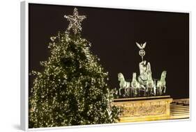 The Brandenburg Gate and Christmas Tree, Berlin, Germany, Europe-Miles Ertman-Framed Photographic Print