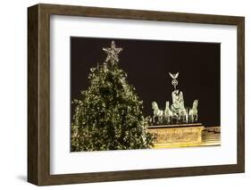 The Brandenburg Gate and Christmas Tree, Berlin, Germany, Europe-Miles Ertman-Framed Photographic Print