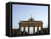 The Brandenburg Gate Glows in the Evening Light in Berlin-null-Framed Stretched Canvas