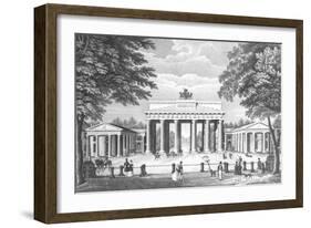 The Brandenburg Gate in Berlin, Mid 19th Century-German School-Framed Giclee Print