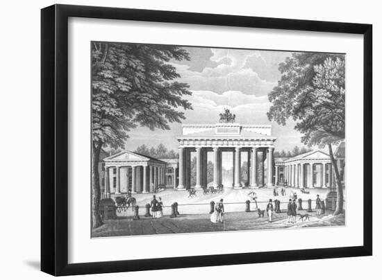 The Brandenburg Gate in Berlin, Mid 19th Century-German School-Framed Giclee Print