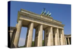 The Brandenburg Gate with the Quadriga Winged Victory Statue on Top-Neale Clarke-Stretched Canvas