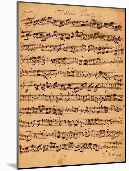 The Brandenburger Concertos, No.5 D-Dur, 1721-Johann Sebastian Bach-Mounted Giclee Print