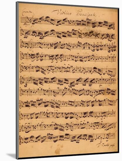The Brandenburger Concertos, No.5 D-Dur, 1721-Johann Sebastian Bach-Mounted Giclee Print