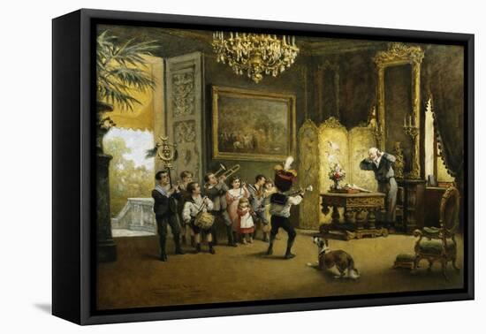 The Brass Band-Cesare Felix Georges Dell'Acqua-Framed Stretched Canvas