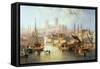 The Brayford Pool and Lincoln Cathedral-John Wilson Carmichael-Framed Stretched Canvas